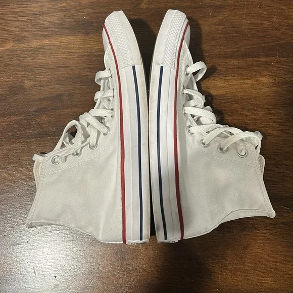 Converse Chuck Taylor All Star White Canvas High-Top Sneakers - Picture 7 of 9